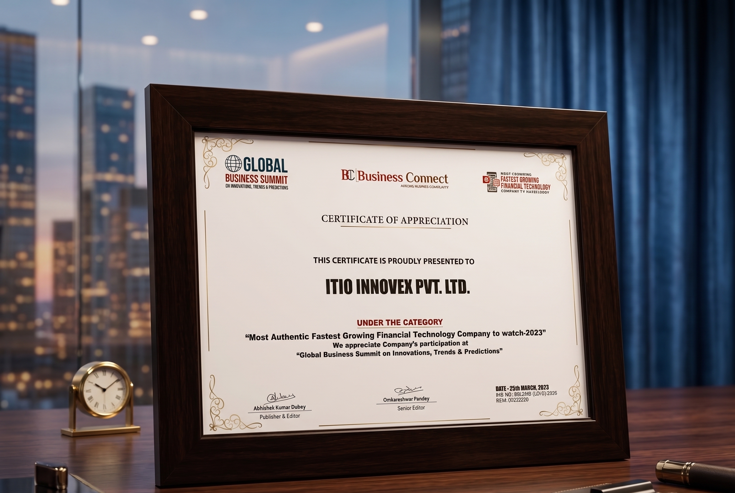 ITIO Innovex Pvt. Ltd. Recognized as 